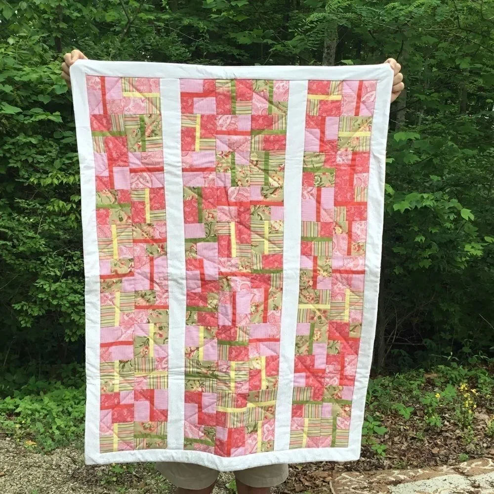 NWT Hand Crafted Orange, Yellow & Greens Quilt